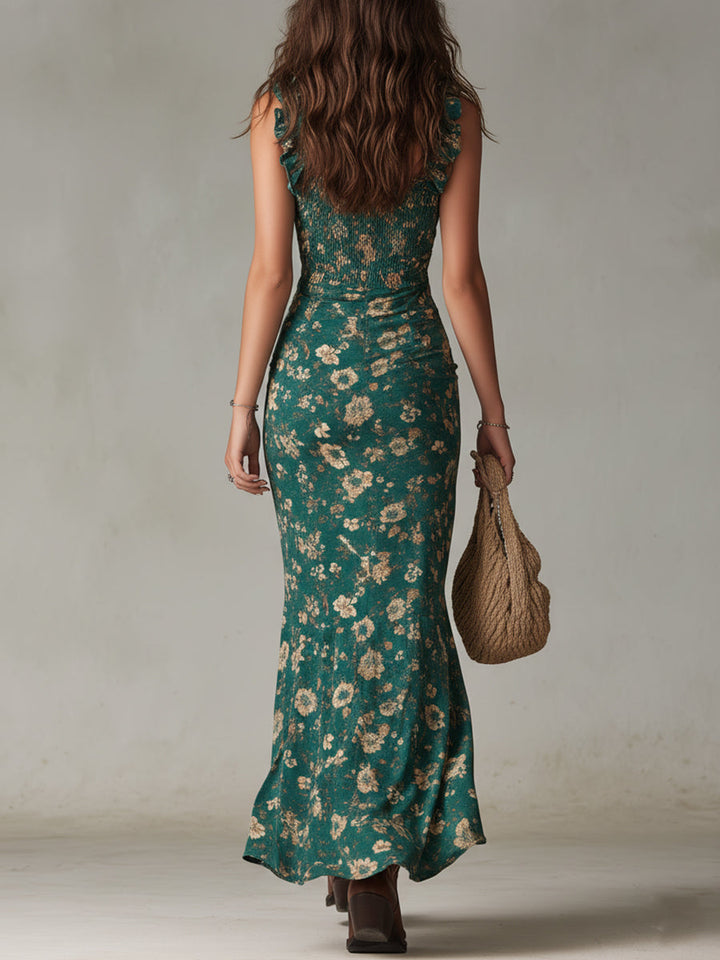 Maya | Boho Retro High Slit Maxi Dress