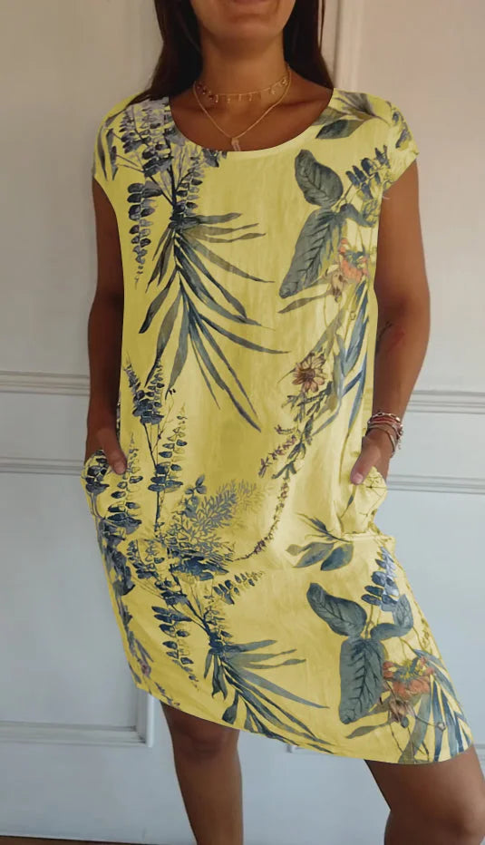 Elara | Botanical Print Summer Dress