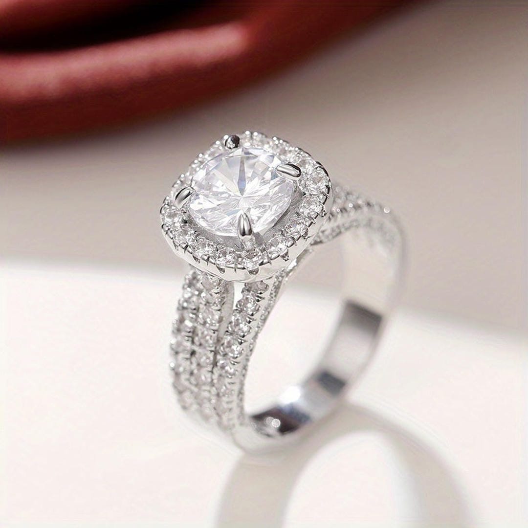 Cushion | Halo Pavé Statement Ring