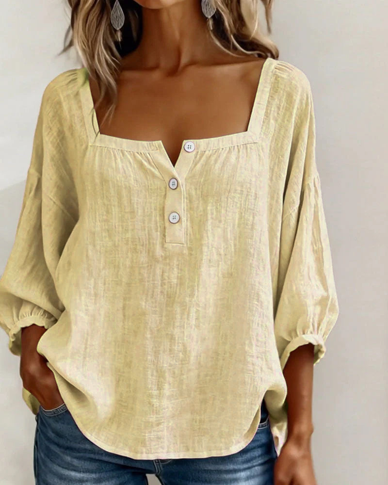 Elise | Square Neck Long Sleeve Blouse