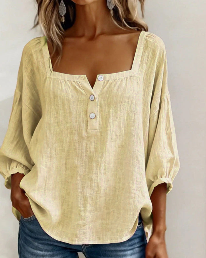 Elise | Square Neck Long Sleeve Blouse