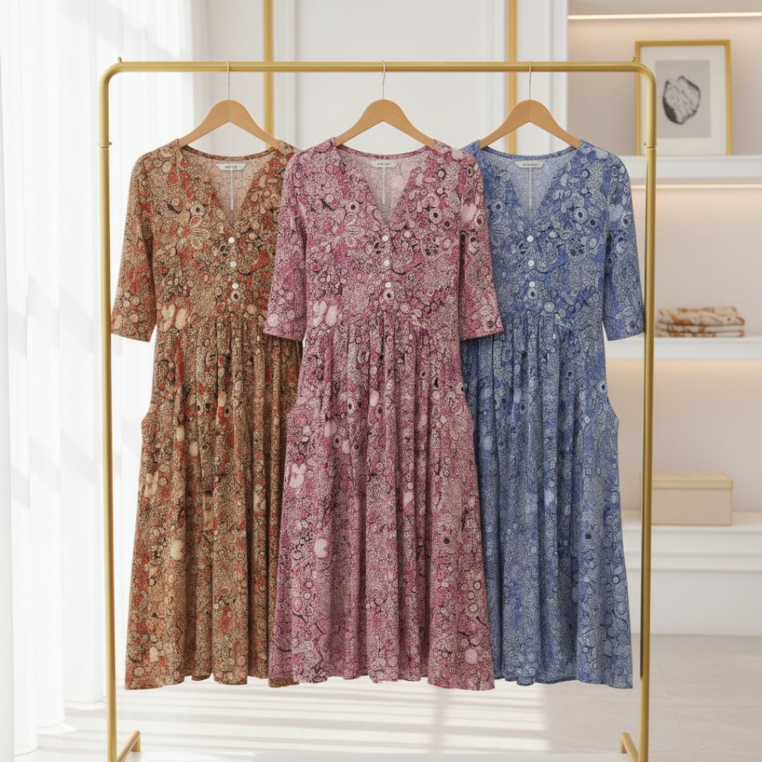 Harlow | Graceful V-Neck Midi Dress