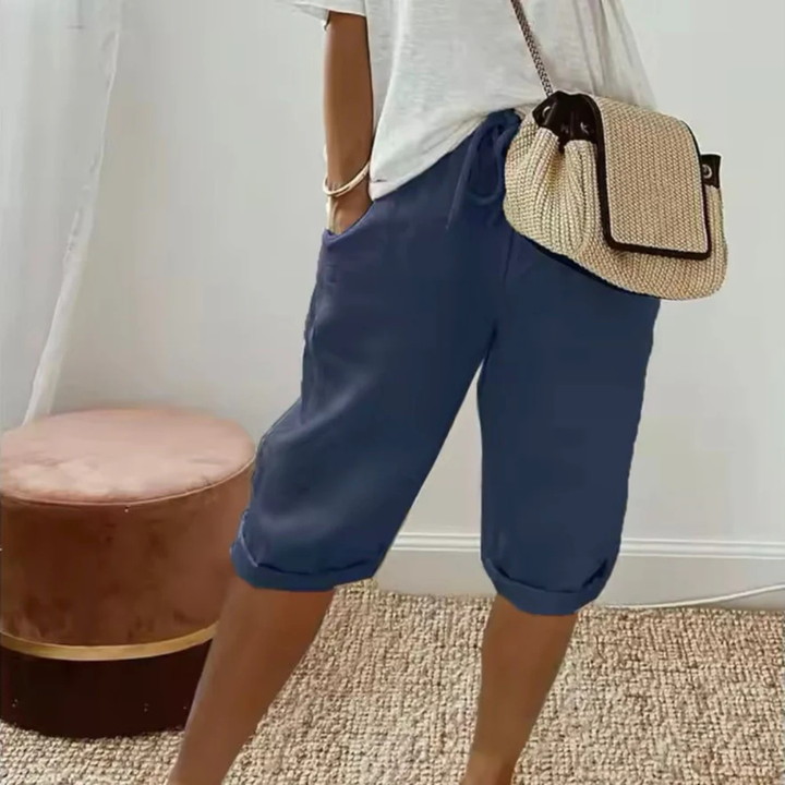 Fenlorn™ | Linen Drawstring Capri Shorts