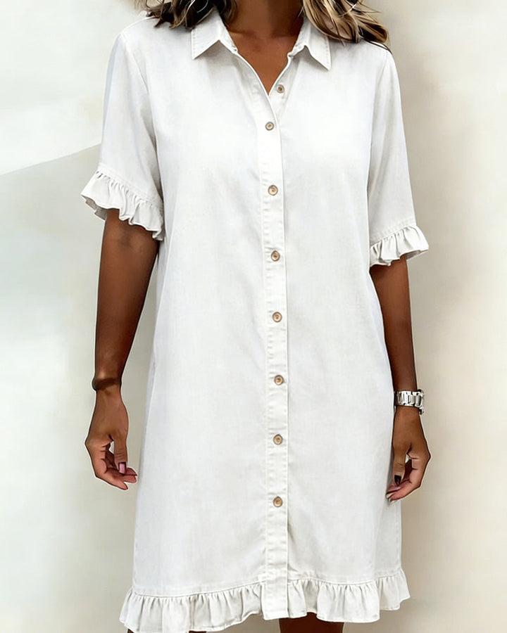 Nora | Comfortable Denim Dress with Ruffle Detail