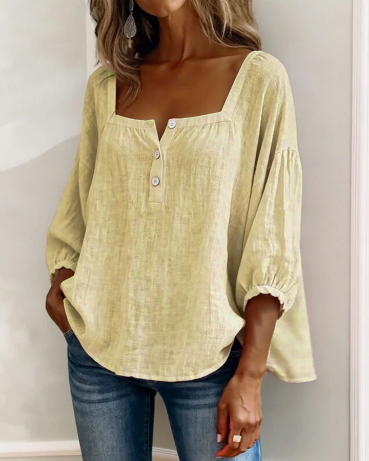 Elise | Square Neck Long Sleeve Blouse