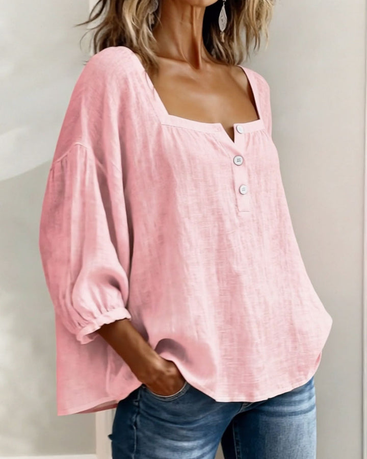 Elise | Square Neck Long Sleeve Blouse