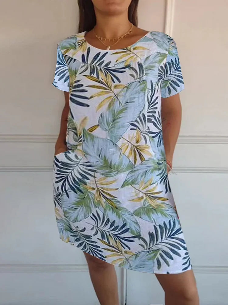 Elara | Botanical Print Summer Dress