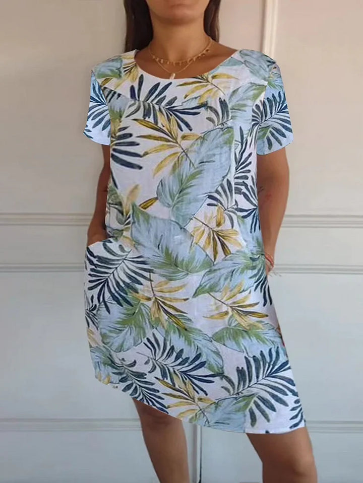 Elara | Botanical Print Summer Dress