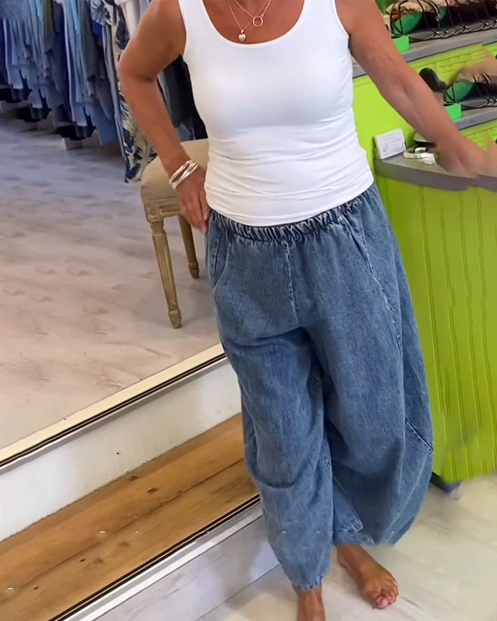 Elina | Relaxed Elastic Waist Jeans