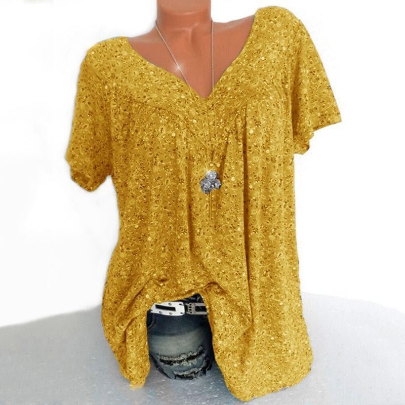 Aurora | Floral Print Short Sleeve Blouse