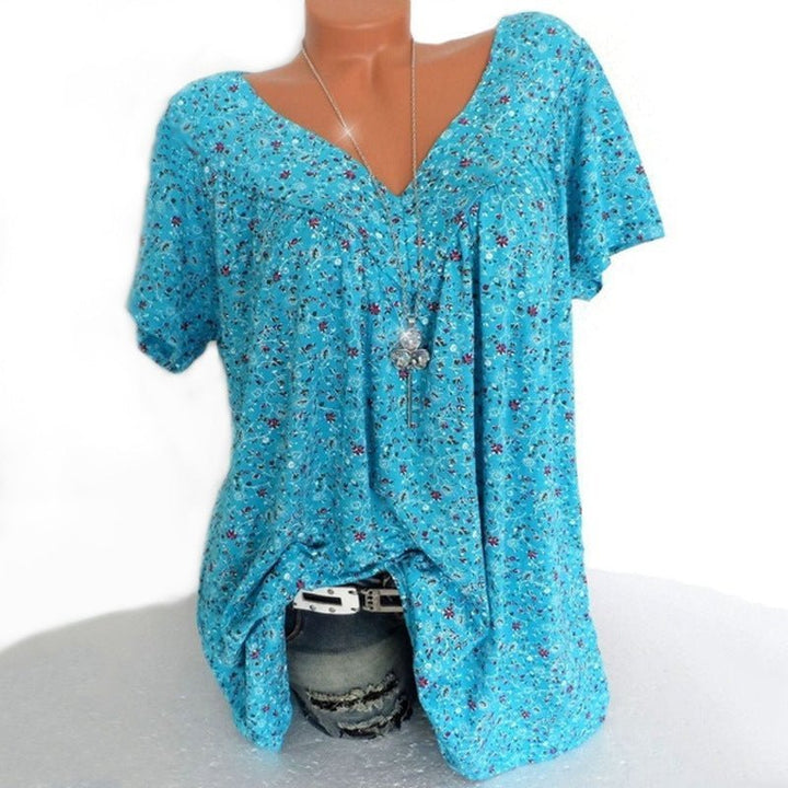 Aurora | Floral Print Short Sleeve Blouse