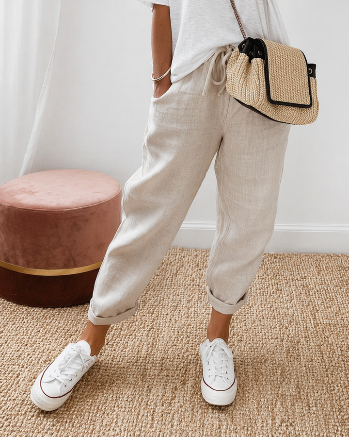 Linae casual relaxed pants - Khaki