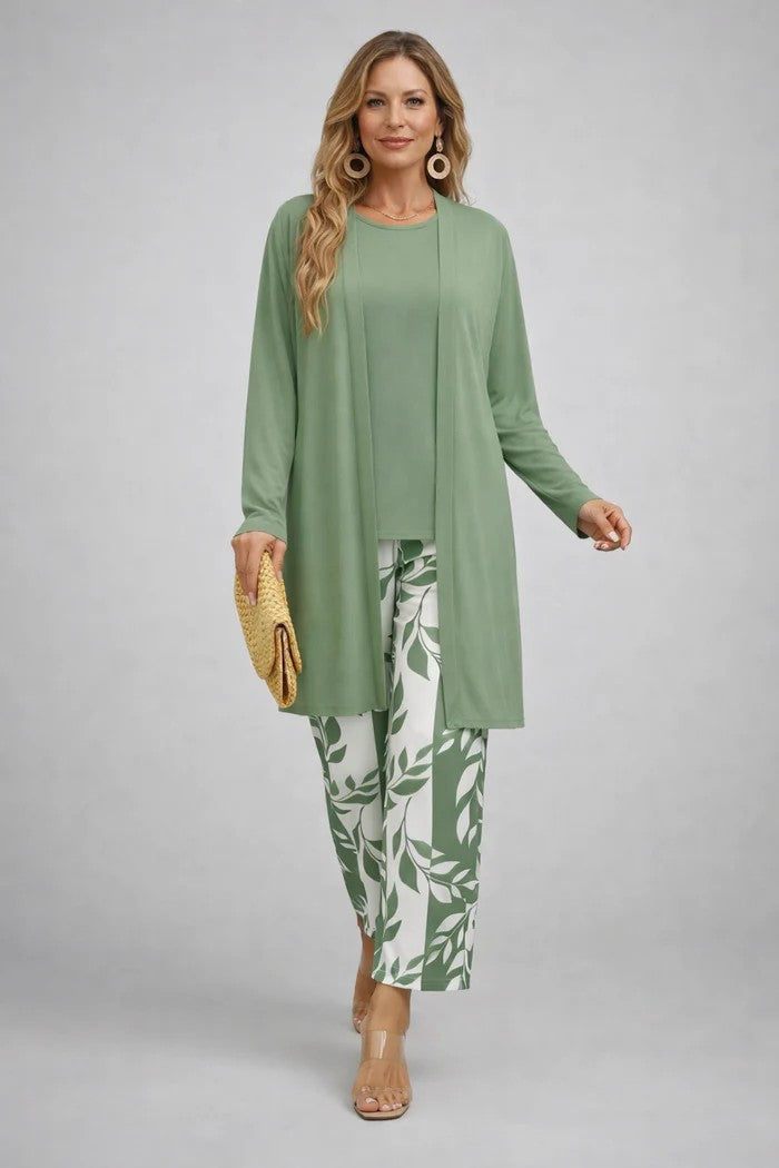 Margaret 3-piece set - Green & White