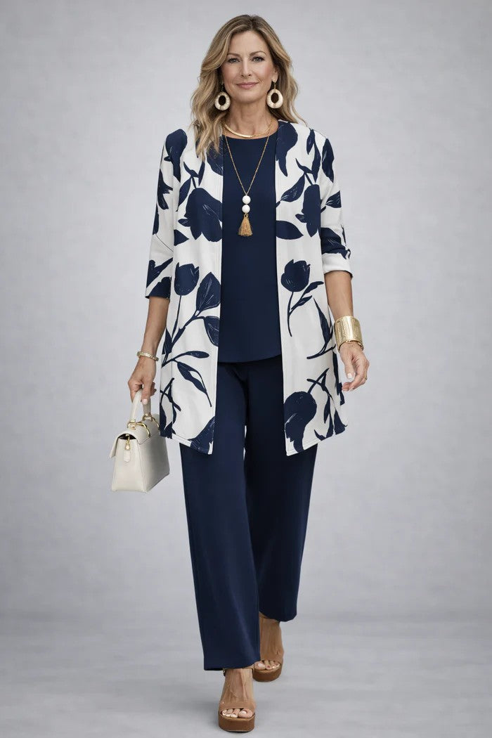 Margaret 3-piece set - Blue & White