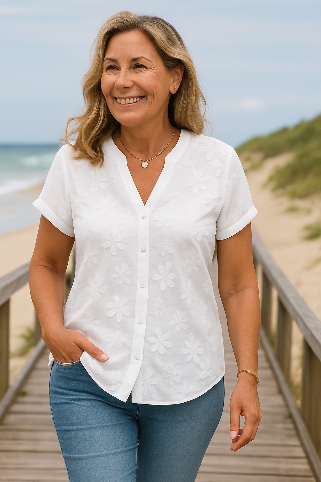 Rena | Natural Cotton-Linen Top