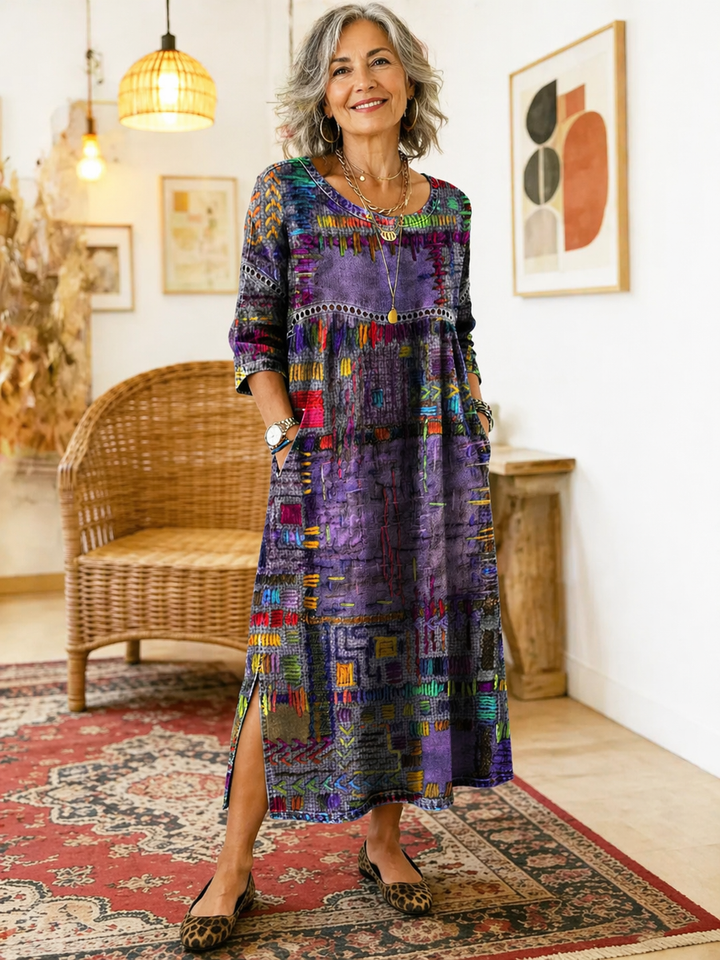 Isabelle | Dress with Ethnic Patchwork