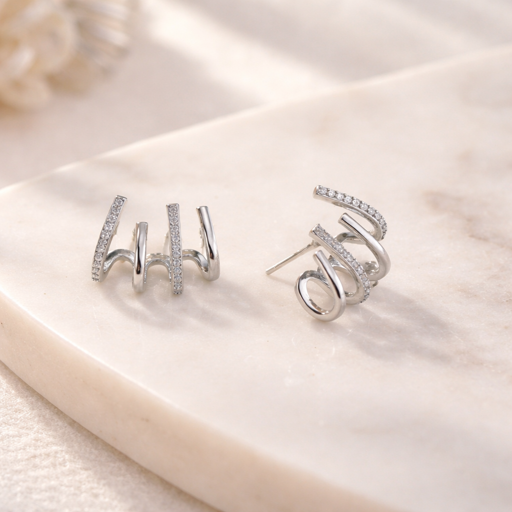 Zabby | Spiral Stack Ear Cuff Earrings