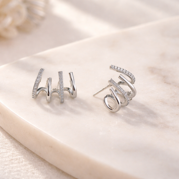 Zabby | Spiral Stack Ear Cuff Earrings