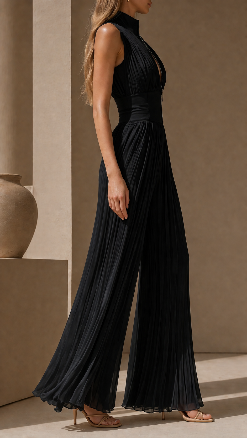 Florence pleated jumpsuit - detail
