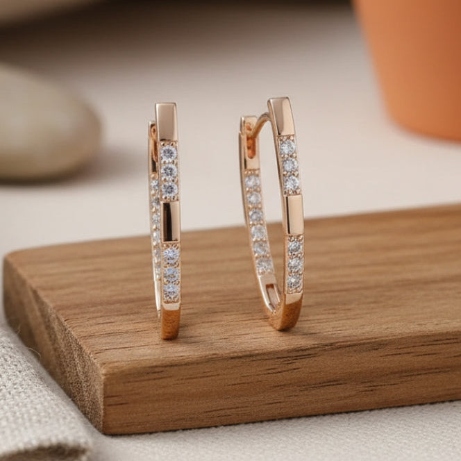 Aurelia | Gold Zirconia Hoop Earrings