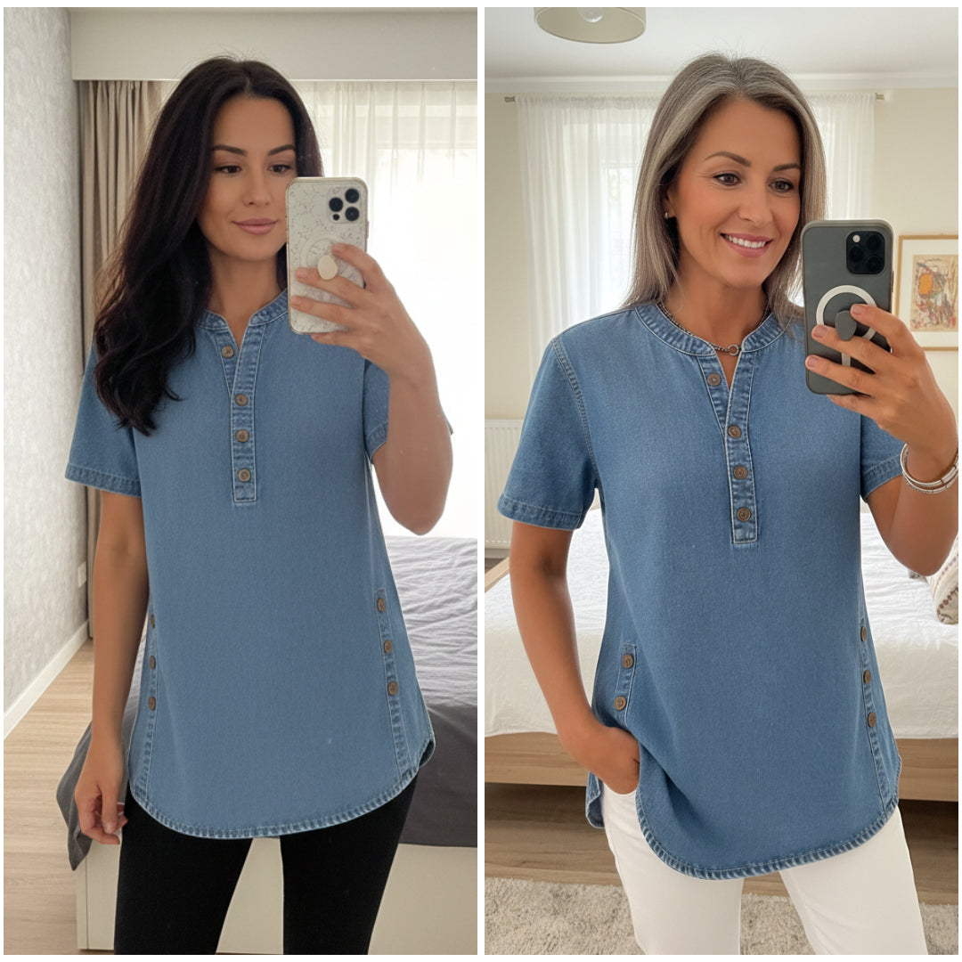 Aria | Loose Fit Denim Blouse