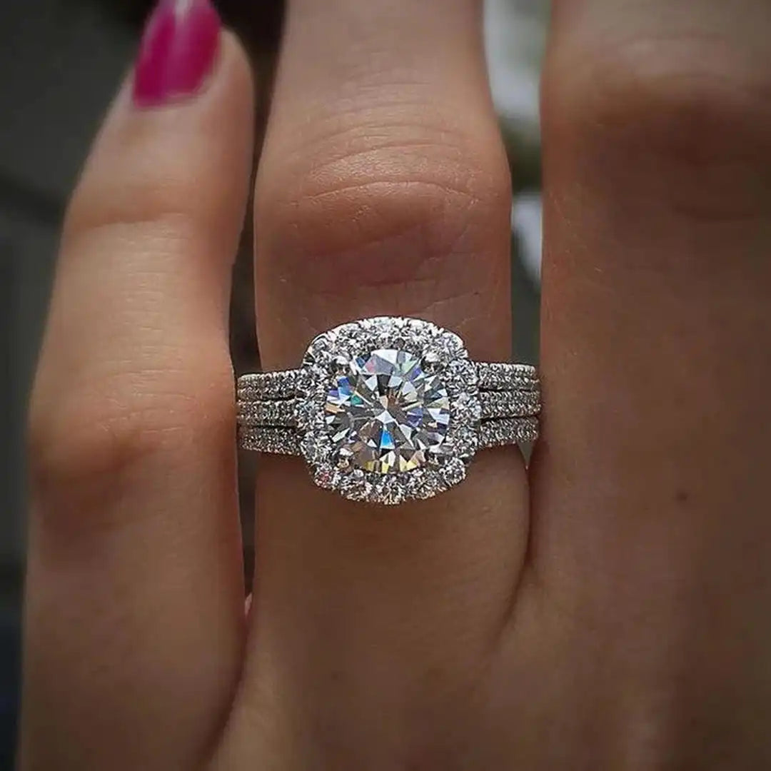 Cushion | Halo Pavé Statement Ring
