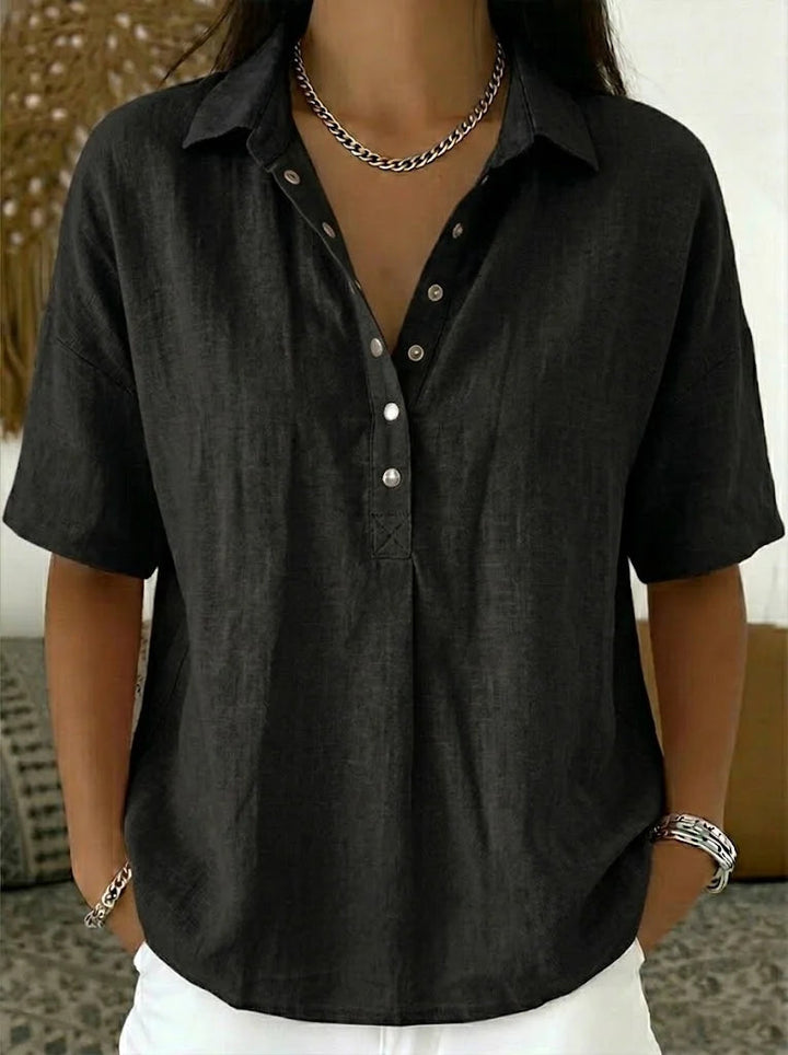 Esmé | Blouse with Collar and Button