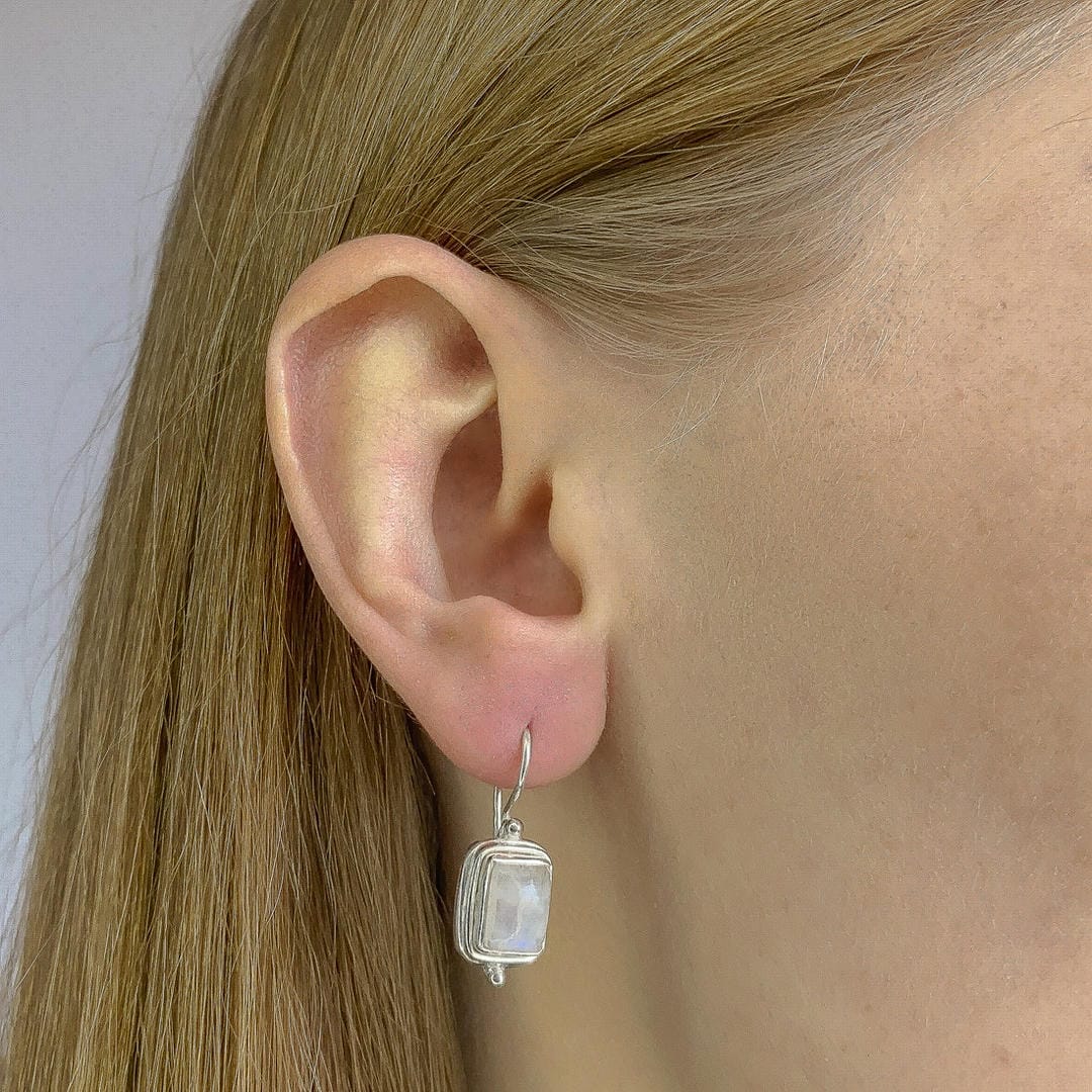 Lustre | Square Moonstone Earrings
