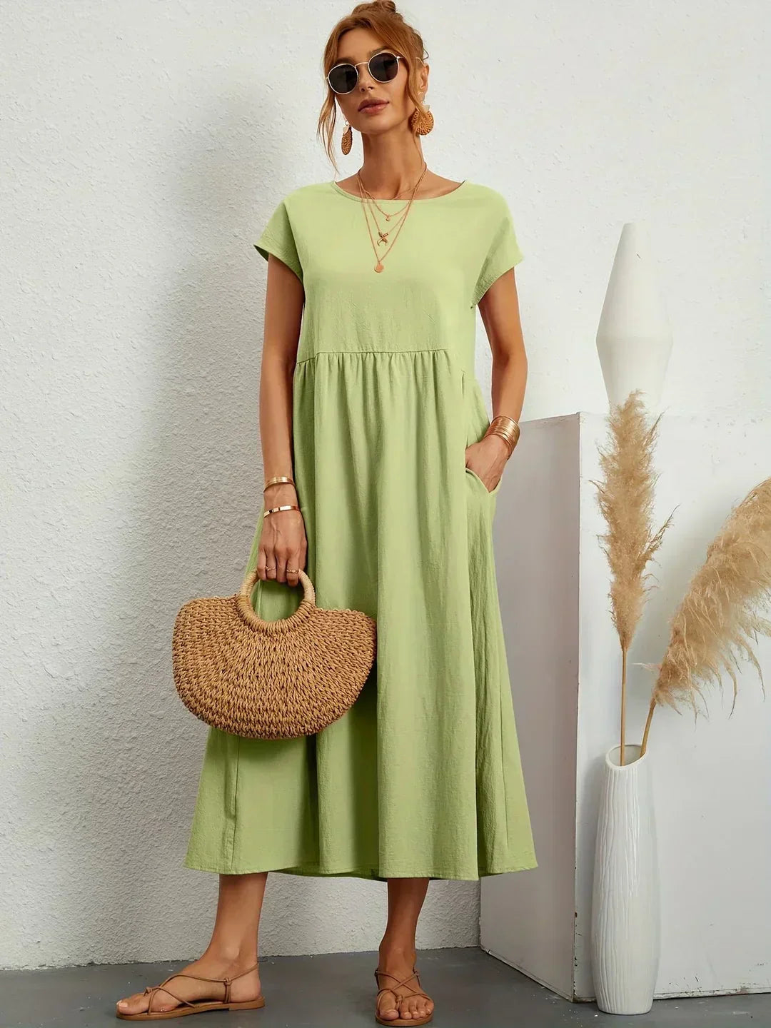 Gabrielle™ | Timeless Elegance Flowing Midi Dress