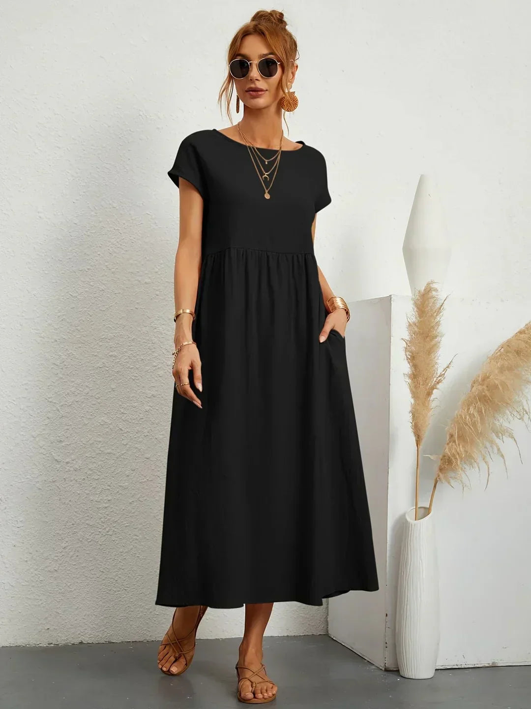 Gabrielle™ | Timeless Elegance Flowing Midi Dress