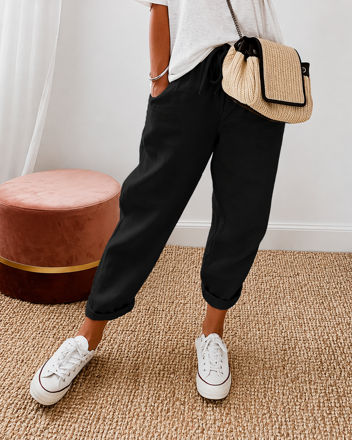 Linae casual relaxed pants - Black