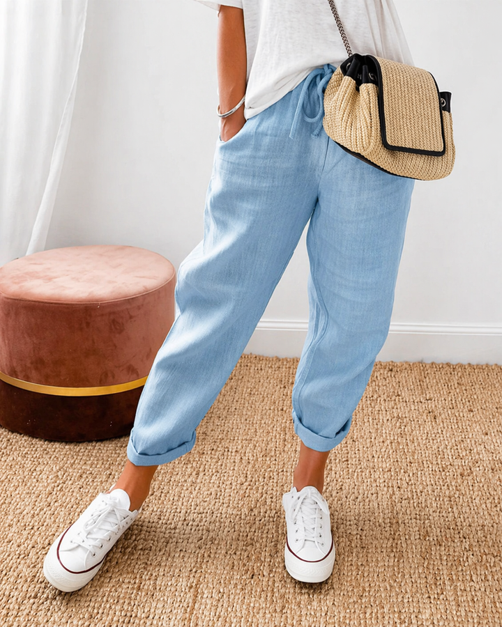 Linae casual relaxed pants - Light Blue