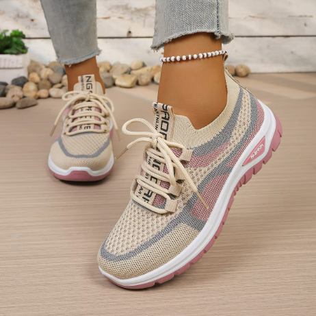 Nerina sneakers - Khaki & Pink