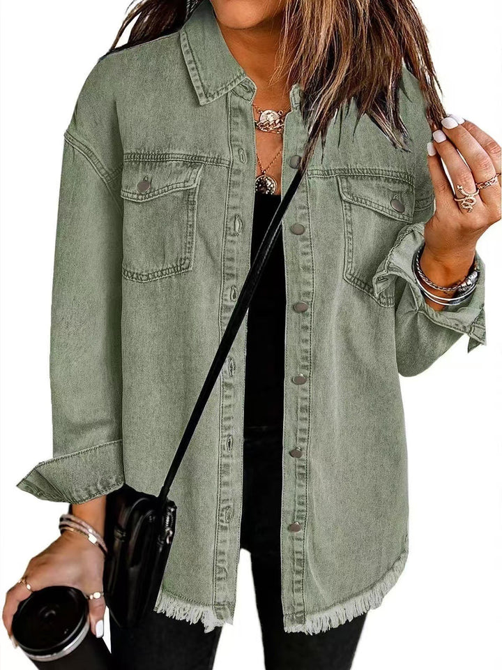 Katja denim jacket - Olive Green