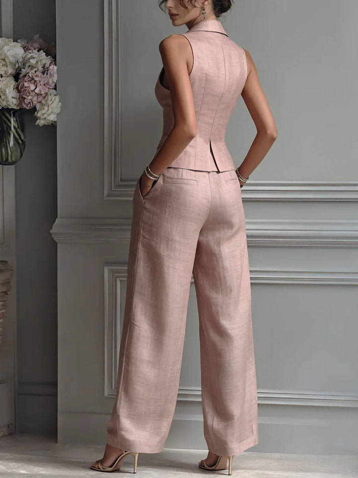 Sofia | Two-Piece V-Neck Button Set