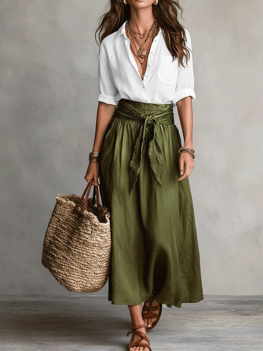 Vera two-piece set - White & Green