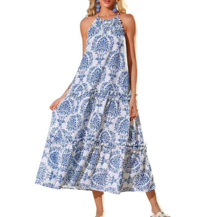 FELICITY™ – Chic Boho Halter Tiered Maxi Dress