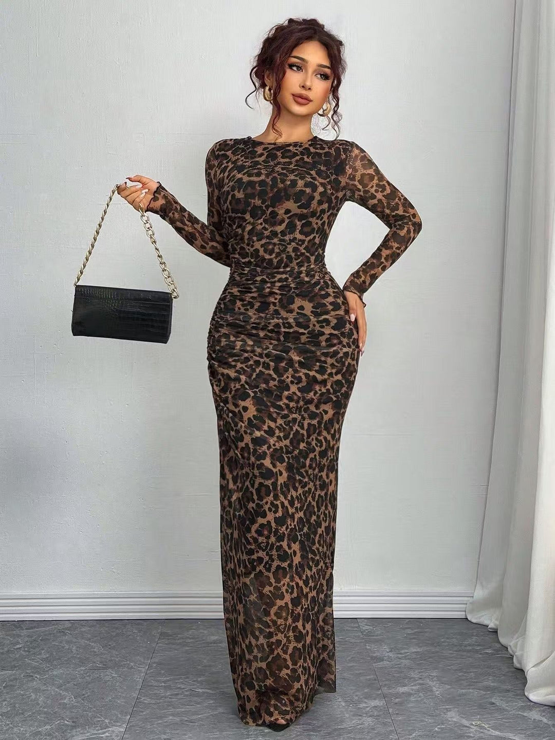 TORINA | Long Sleeve Round Neck Maxi Dress