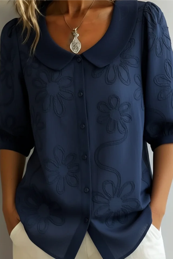 Fiora elegant blouse - Navy Blue