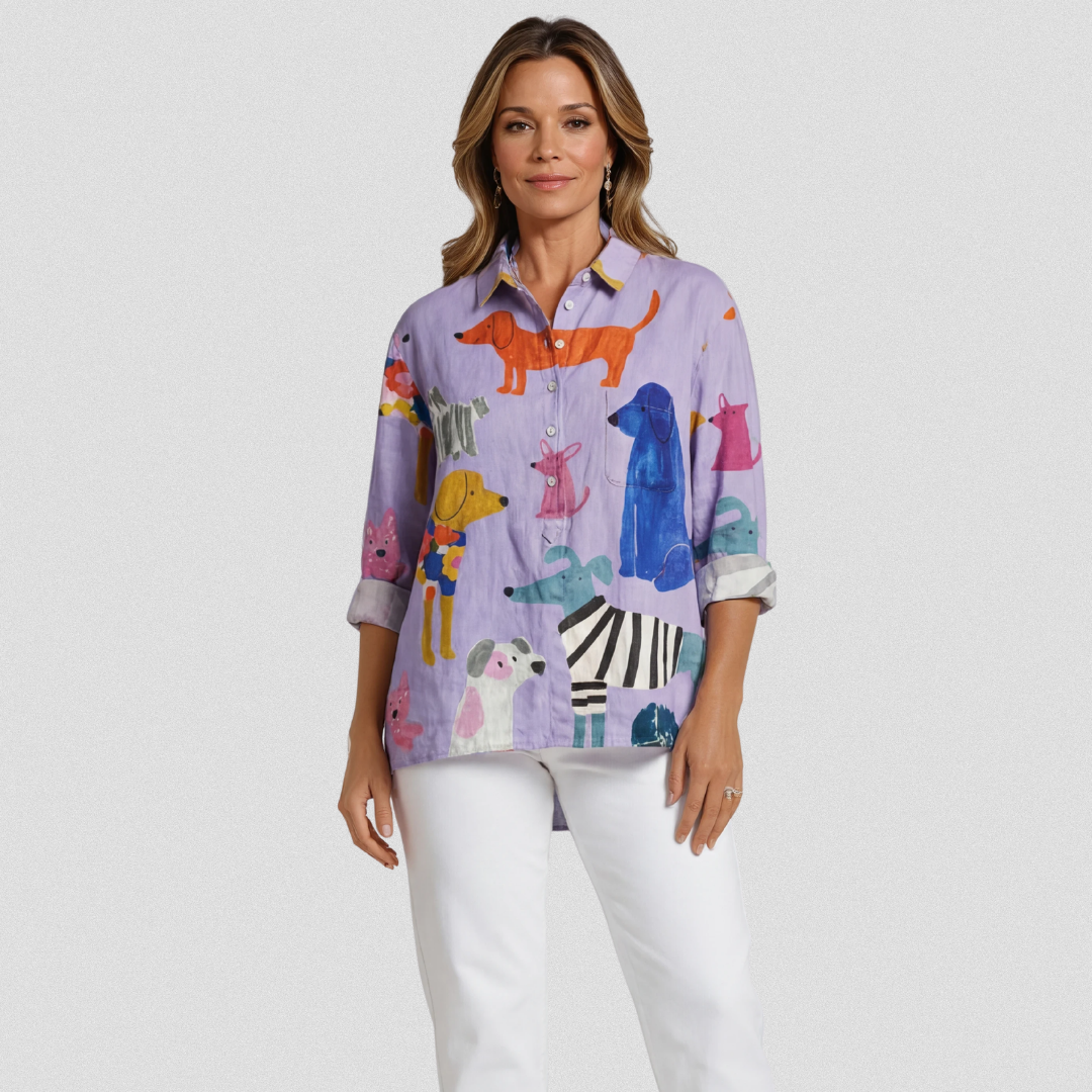 Coralie | Stylish Art Print Casual Shirt