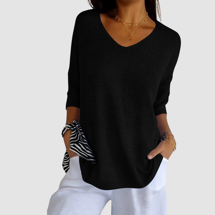 Camille™ | Knit V-Neck Top
