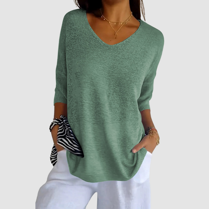 Camille™ | Knit V-Neck Top