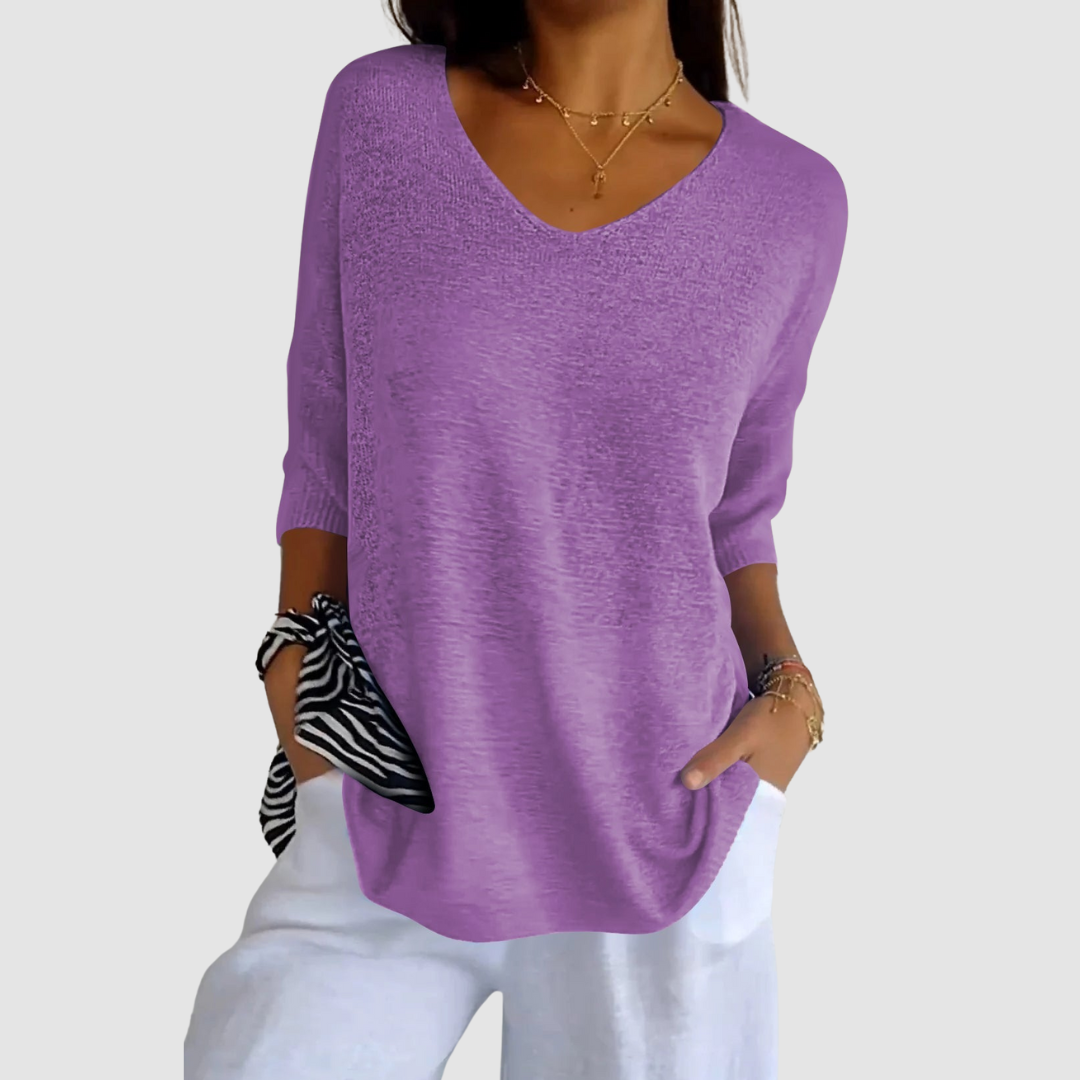 Camille™ | Knit V-Neck Top