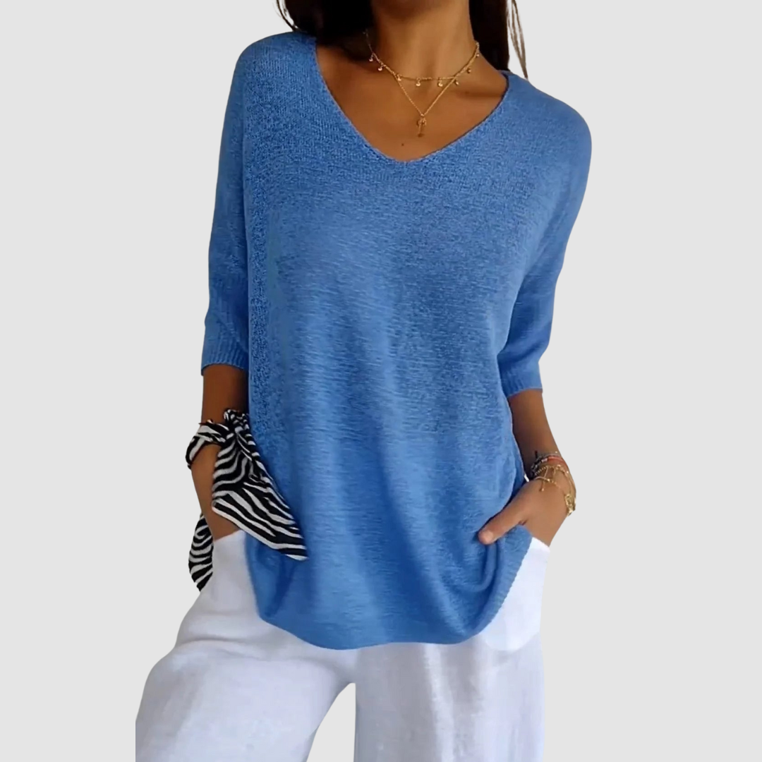 Camille™ | Knit V-Neck Top