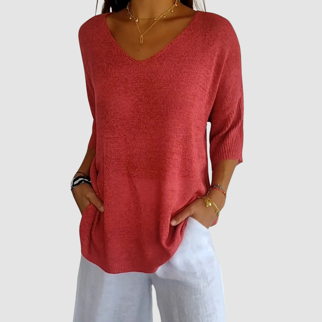 Camille™ | Knit V-Neck Top