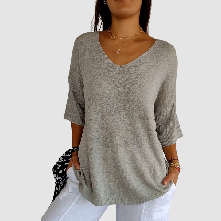 Camille™ | Knit V-Neck Top