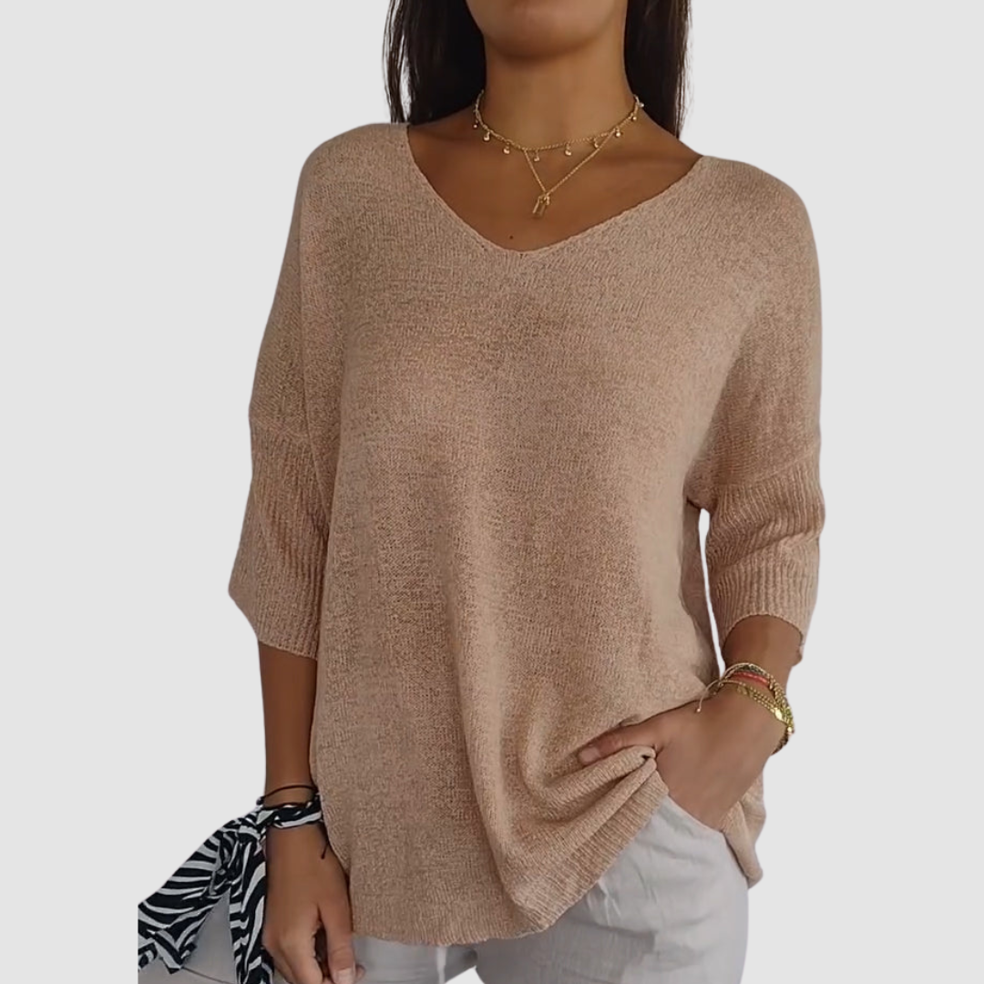 Camille™ | Knit V-Neck Top