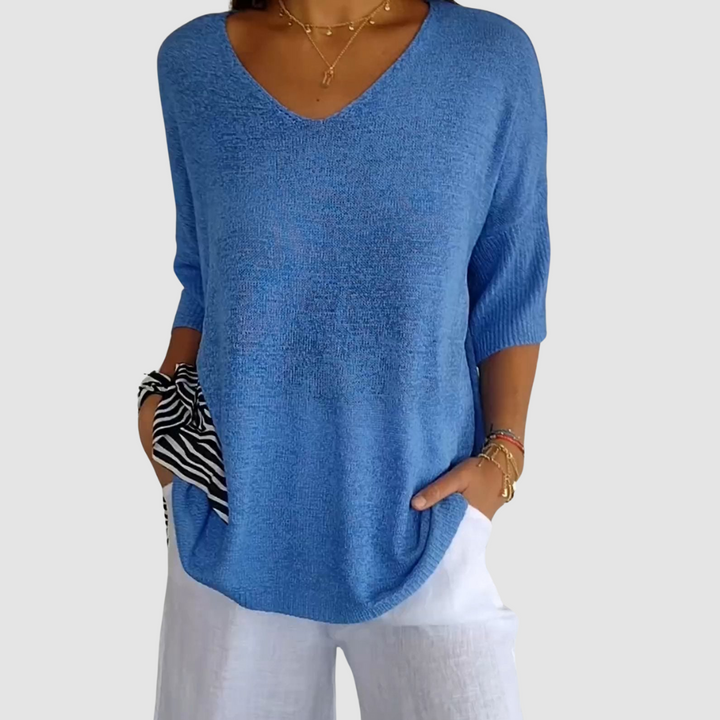 Camille™ | Knit V-Neck Top