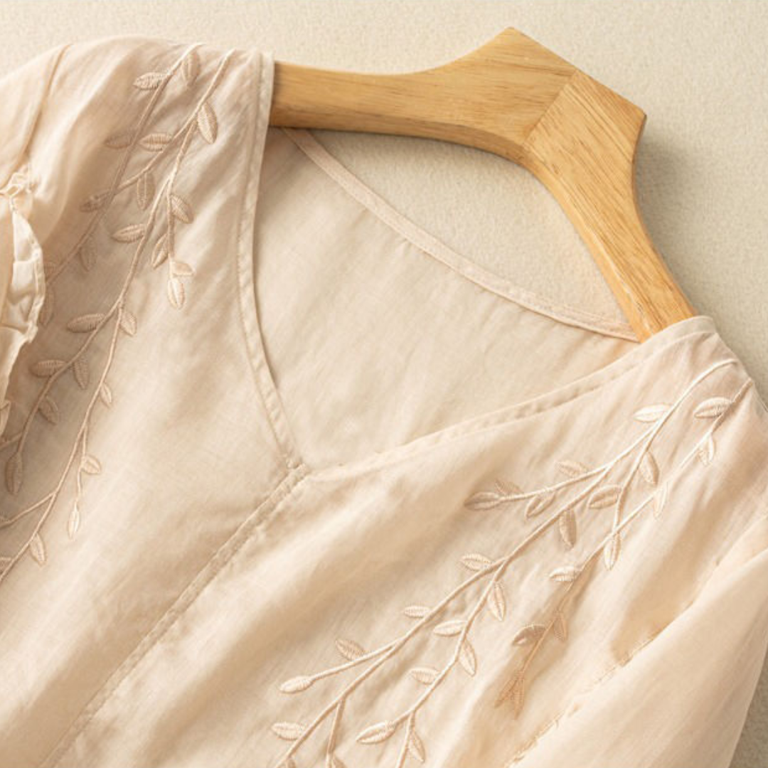Margarita™ | Loose Retro Cotton-Linen Top