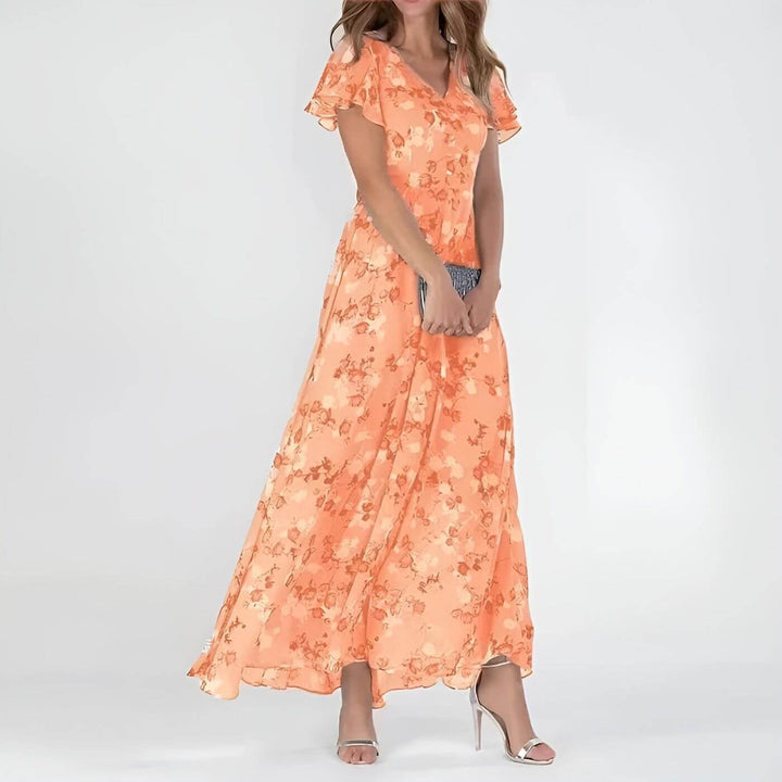 Regina | Floral V-Neck Maxi Dress